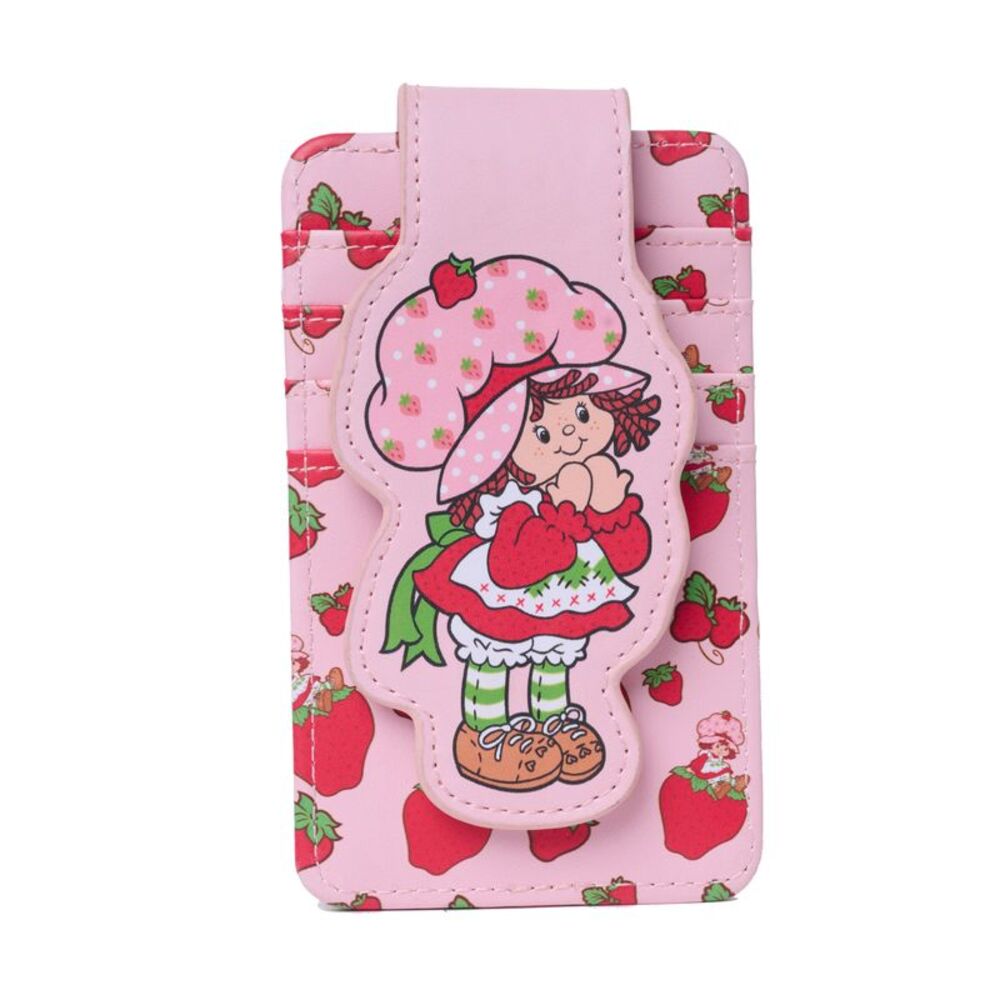 New Strawberry Shortcake Pink Faux Leather Snap Card Holder Wallet